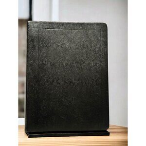 Vintage 50s National Black Pebbled 3 Ring Binder A-Z Dividers